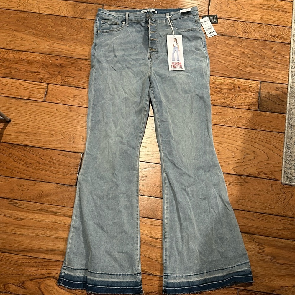 Fun, flare, button fly jeans